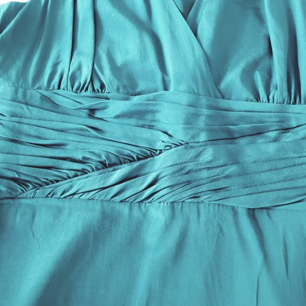 Ann Taylor Silk Draped Empire Waist Sleeveless Cocktail Party Dress - Picture 6 of 12